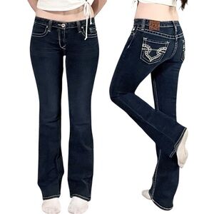 Big Star | Women’s Maddie Boot Low Rise Dark Wash Embroidered Bootcut Jeans